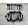 2012-2014 För BMW 1-serie F20 Grill Dubbla Ribbor Blank Svart/Matt Svart/Svart+Krom ABS Främre Njuregrill