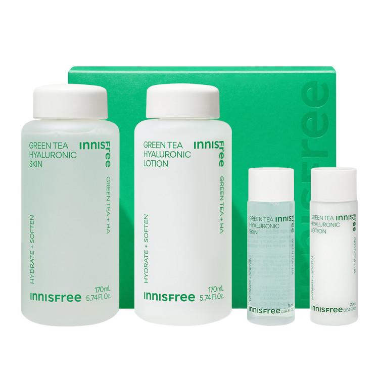 Innisfree Green Tea Seed Hyaluronic Acid Skin Care 2-piece Set (Skin 170mL + Lotion 170mL), Korean cosmetics