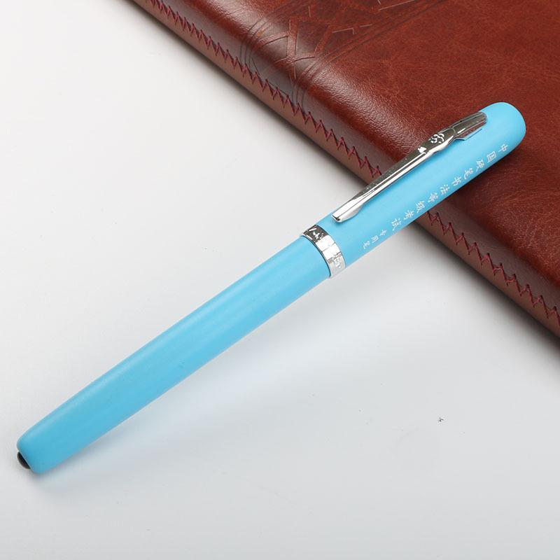 Morandi Four-Color Metal Positive Posture Student Pen Practice Calligraphy Enterprise Accounting Extra Fine Duck Mouth Pen