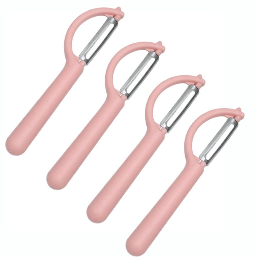 

4 Pcs Stainless Steel Blades Peeler Multifunctional Scraper Comfortable Paring Peelers Fruit рожевий