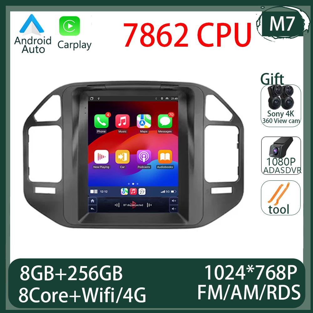 9.7 inch Android 14 For Mitsubishi Pajero 3 V60 V68 V73 1999 - 2011 Car Radio Multimedia Video Player GPS Navigation Carplay