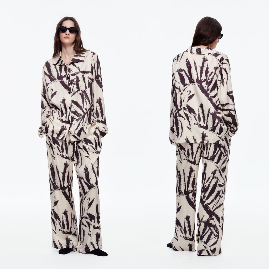 Pajamas custom-printed pajamas comfortable long-sleeved trousers set women's loungewear women's custom-made