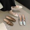 Fashion One-pedal Bag Head Half Slippers Women's Shoes 2025 New Summer Silver Flat Korean Version Half-tray Single Shoes