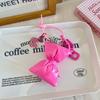 Sweet Bow Leather Cotton Filling Keychain Girl Simple Cute Backpack Pendant Earphone Box Phone Case Decoration