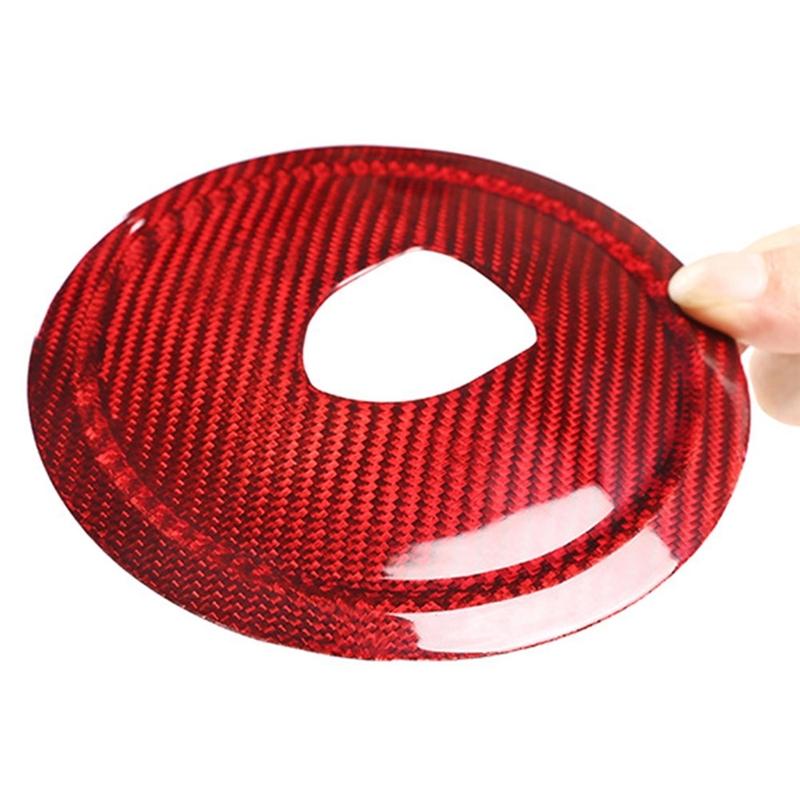Real Carbon Fiber Steering Wheel Rings Logo Trim Cover Stickers For Porsche 911 Panamera Cayenne Boxster 2008-2016