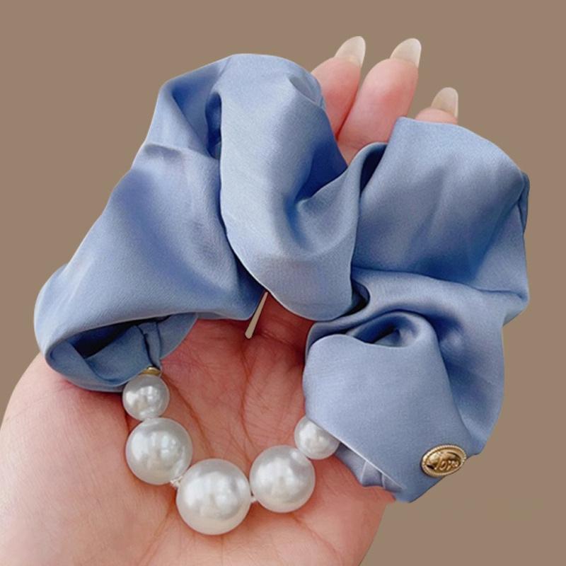 1PC Bead Large Intestine Hair Band Women's High Elastic Headband Hair Tie Rubber Band Hair Rope Headgear