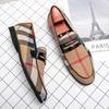 Mens Dress Designer Shoes Plaid Leather 2024 Fashion Handmade Wedding Party Luxury Brand Shoes Men Loafers Oxford Shoes Male 48