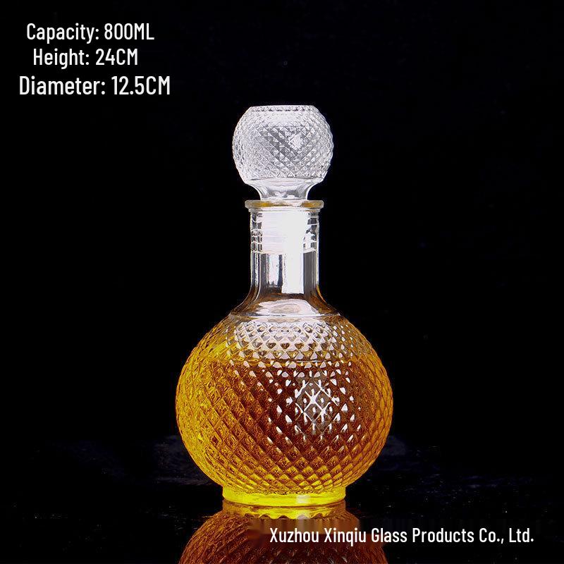 Crystal XO Spirits Decanter: Diamond Glass Red Wine Bottle