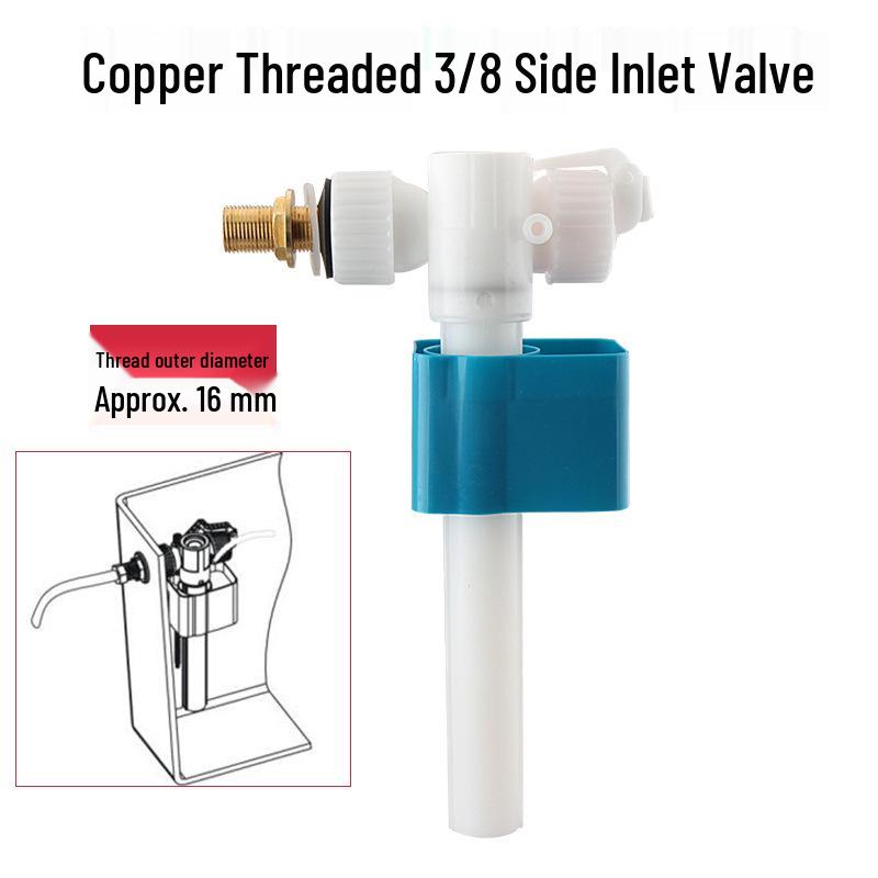 Uniwersalny zawór napełniający z bocznym dopływem do toalety i zawór stopowy