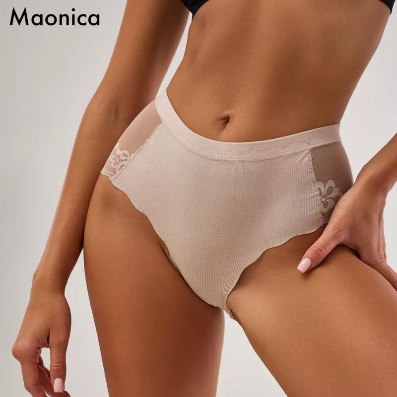 S-4XL Kadın Seksi Dantel Çiçek Külot Yüksek Bel İç Çamaşırı Kadın Nefes Alabilir ve Rahat Külot