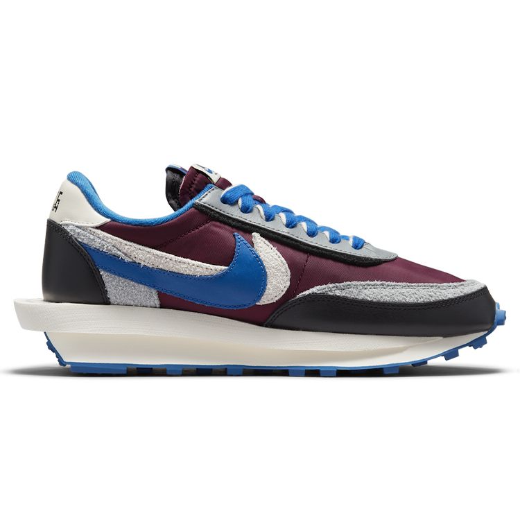 Sacai x Undercover x Nike LDWaffle Night Maroon Team Royal Unisex-Sneaker Rot Blasselfenbein Grundgrau DJ4877-600