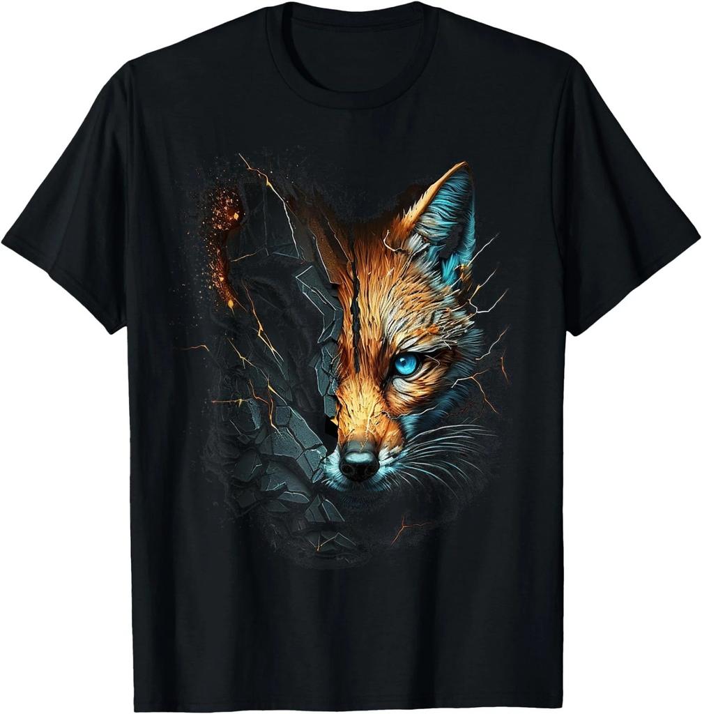 Fox Blue Eyes Animal Print Fox T-Shirt