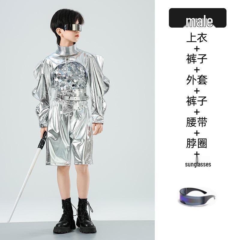 Kids' Cheerleading & Hip Hop Dance Sequin Costumes: Trendy Drummer-Inspired Outfits for Boys & Girls