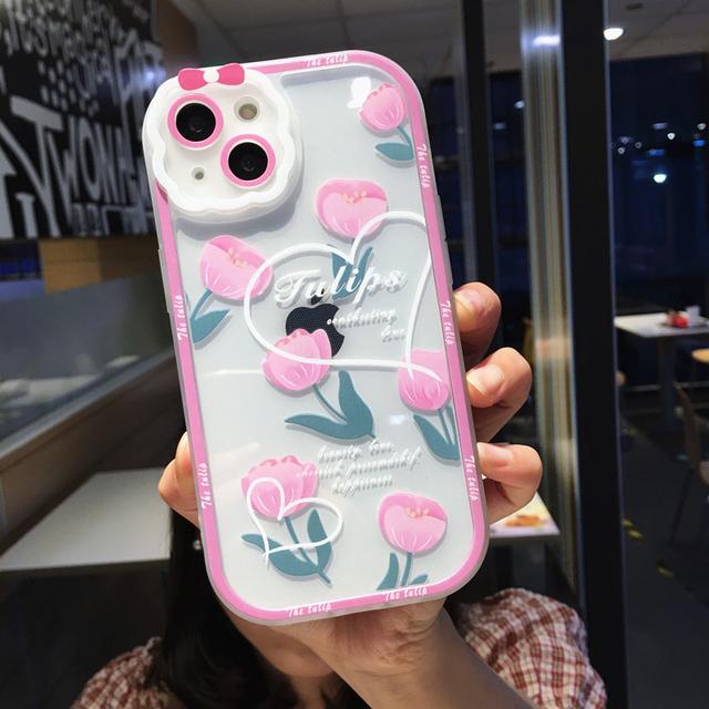 

Чехол для телефона с милым мультяшным цветком и фруктами для Iphone 14 13 11 12 Pro Max Xs Max Xr X Xs 14pro, прозрачный противоударный бампер, мягкая задняя крышка For iPhone 14Pro max