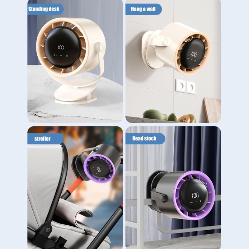 Small Desk Fan with 360degree Rotation Low Noise Fan Suitable for Baby Strollers Office Home Travel and Outdoor Activity