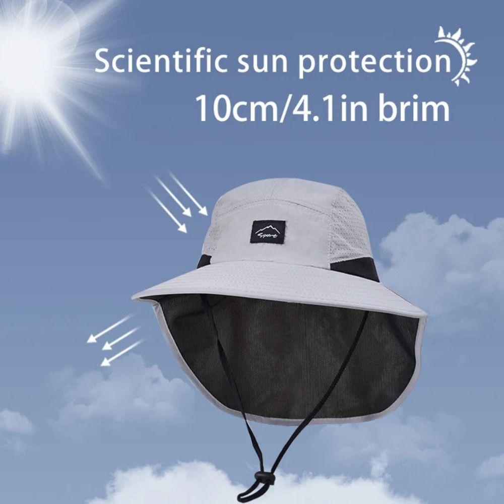 Big Brim Shawl Kids Sunscreen Hat Neck Ear Cover Kids Beach Caps Children's Summer Hat  Girls Boys
