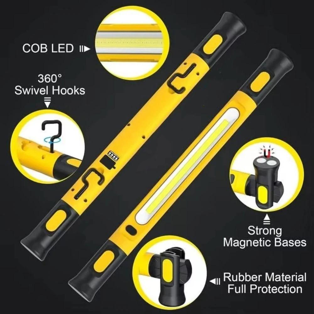 Super Bright LED Work Light Rechargeable Portable Magnetic Work Inspection Lamp Durable 5200mAh Under Hood Work Light Bar