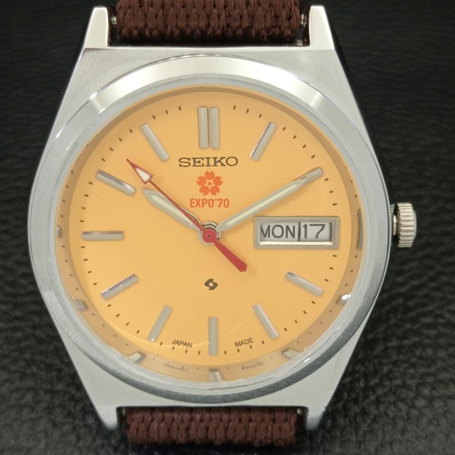 MONTRE HOMME AUTOMATIQUE SEIKO EXPO 70 6309A RÉVISÉE JAPON CADRAN CRÈME a427222-2 QRL-a427222