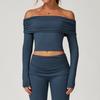New Sexy Casual Long Sleeved Yoga Women'S One Shoulder Outer Wear Versatile Dance Sports Long Sleeved Women