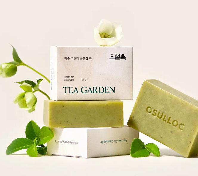 OSULLOC Jeju Green Tea Cleansing Bar – 80g Natural Antioxidant Skincare Soap