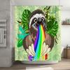 Cute Sloth Rainbow Shower Curtain Tropical Forest Animal Bathroom Decor Waterproof Fabric Home Decor Hippie Nature Wall Art Gift
