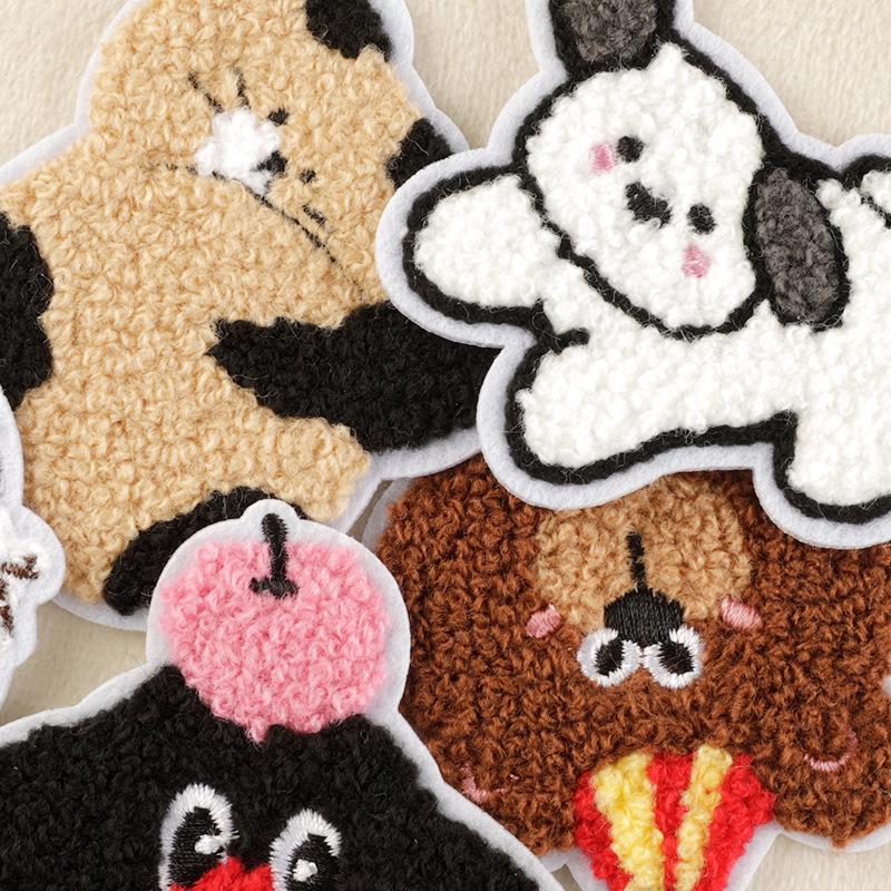 Cartoon Animal Embroidered Chenille Cloth Patch - Adhesive Towel Accessory