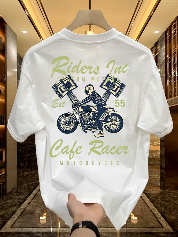 Cool Motorcycle Versatile Adult Mens Fashion Tshirt 100 Cotton Loose Casual Comfortable Refreshing Breathable Shortsleeved