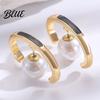 Commuter Fashion Earrings French C-Shaped Oval Hoop Versatile Drop