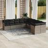 VidaXL Garden Lounge Set with Cushions 10 Pcs, Patio Sofas, Patio Furniture Set, Outdoor Furniture, Grey 3250081