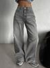 High Waist Straight Jeans Damen Locker Lässig Denim Hose Tägliche Straßenhose