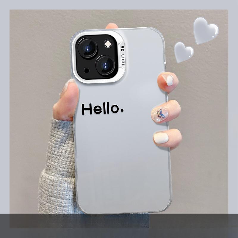 

Подходит для чехла для мобильного телефона Apple 15 Iphone14 Английский Hello Stealth Bracket 13pro Цвет Серебристый Матовый 12 Advanced iPhone 6s Plus