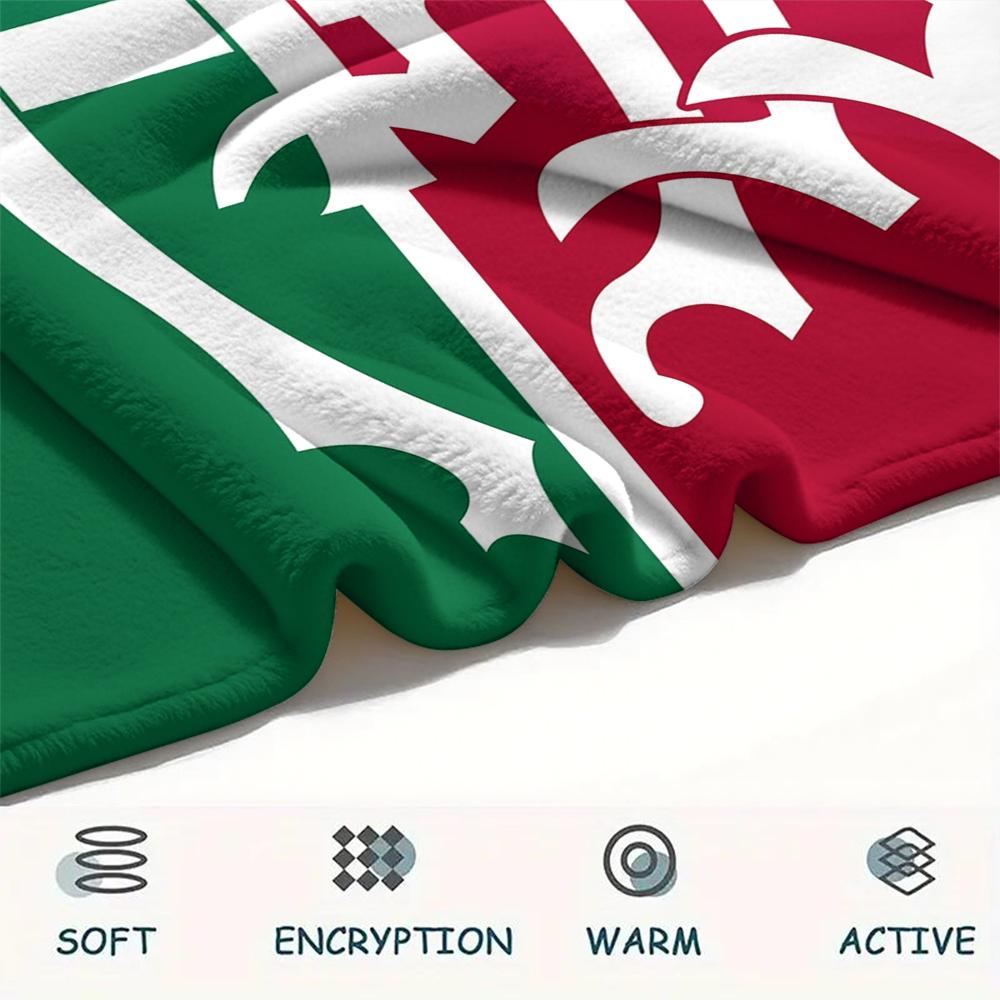 1PC Fluminense Print Flannel Blanket, High quality Comfortable for All Seasons, Home Decor, Warmth and Comfort, Perfect for Christmas Gifts