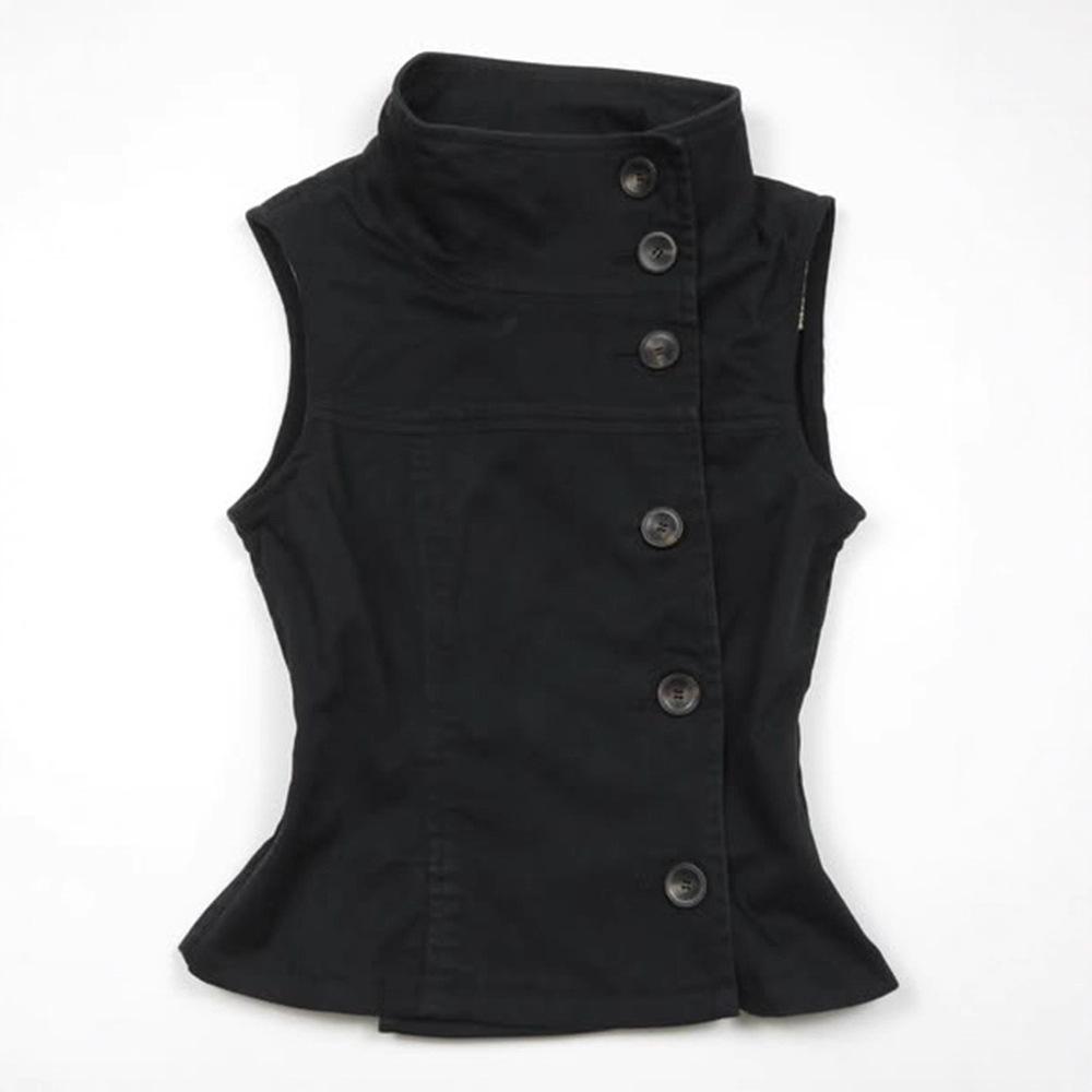 Spring-Summer Y2K European & American Style Harajuku Solid Color Fashionable Japanese Button Vest Slim Fit Top