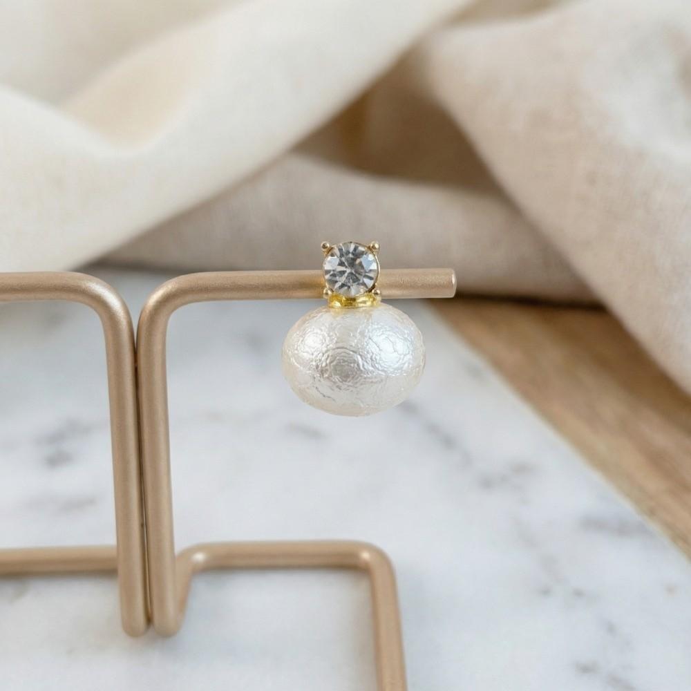 Sweet Zircon Stud Elegant Crystal Drop Earrings Temperament Pearl Studs Party