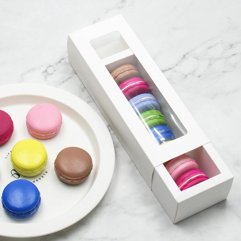 Macaron Box with Transparent Window, Kraft Paper Packaging for Desserts, Cookies, and Pastries