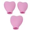3pcs Makeup Brush Cover Portable Silicone Heart Shaped Cosmetic Brush Guard Cap for Women Girls