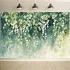 2D Soft Sage Foliage Minimalist Home Decor Birthday Photography Backdrop