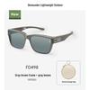 Beneunder Square Foldable Myopia Over-Glasses FD498