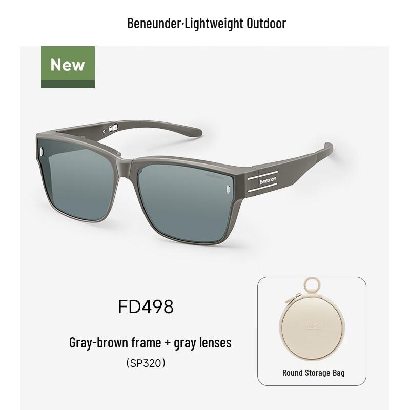 Beneunder Square Foldable Myopia Over-Glasses FD498