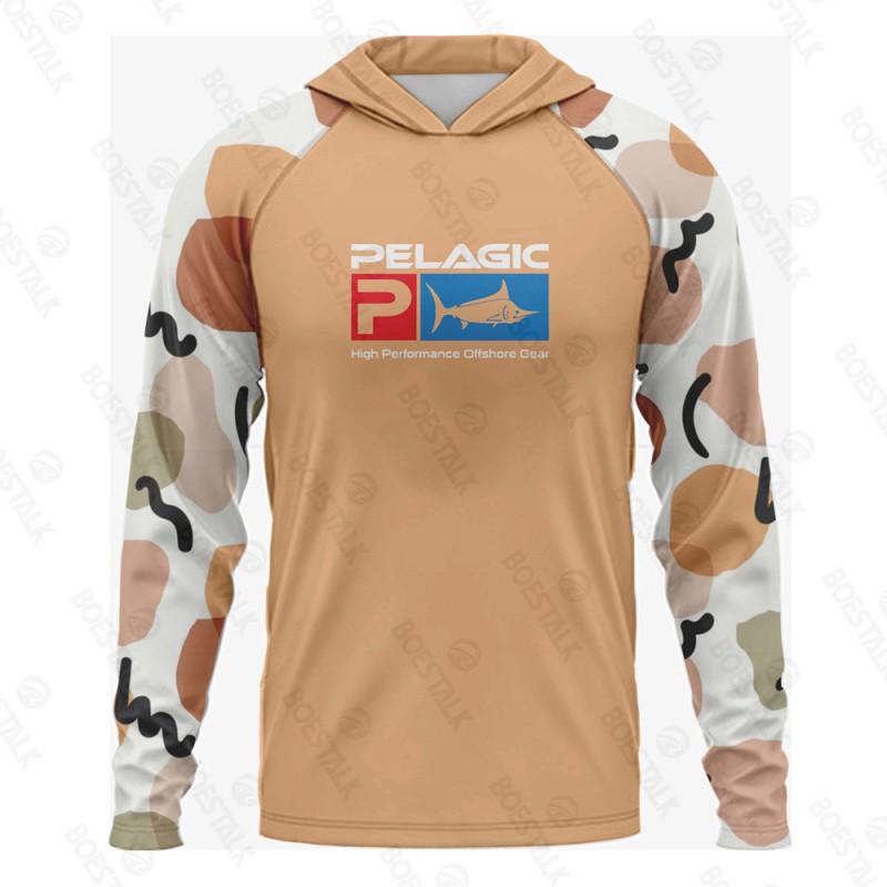 PELAGIC Langarm-Fischer-Hoodie UV-Schutz Atmungsaktiv Schnelltrocknend Bekleidung Herren