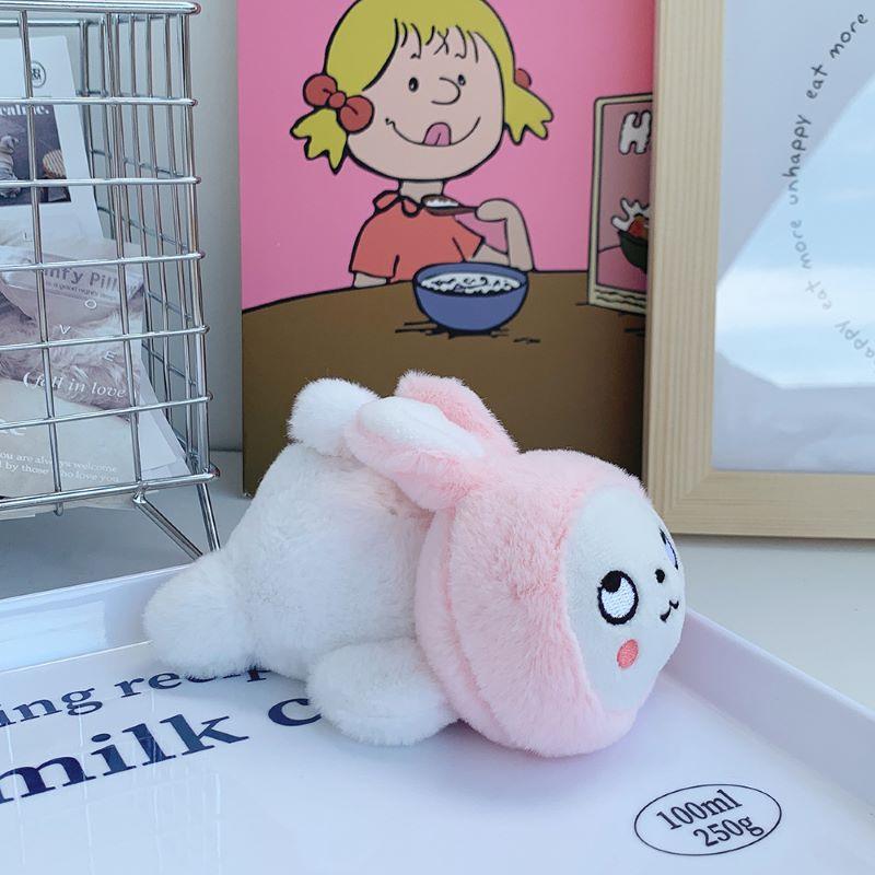 

Cute Little Rabbit Plush Doll Pendant Girl Heart Grab Machine Doll Hanging Ornament Doll Puppet Rabbit Keychain height about 12cm