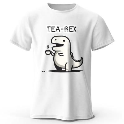 Pánské tričko Tea-Rex Dinosaura, 100% bavlna, měkké a prodyšné, s kulatým výstřihem, krátkým rukávem, unisex, zábavný a neobvyklý styl