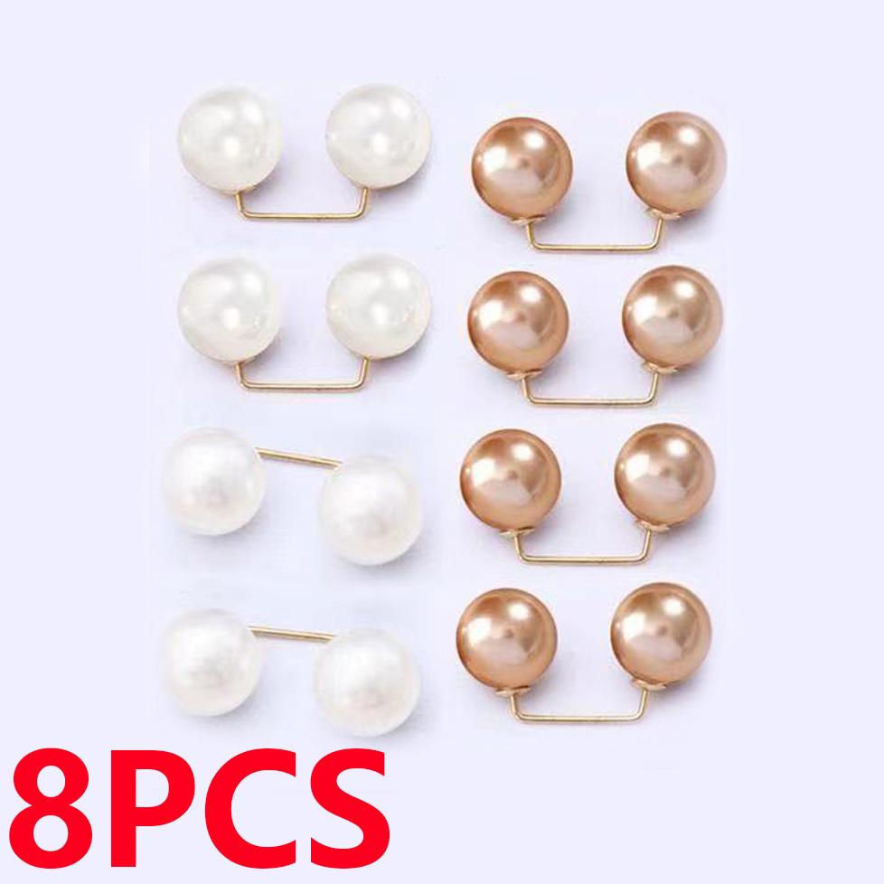 Dobbel Faux Pearl Lady Brosje Dress Jakke Cardigan Pin Spenne Enkel Elegant Faux Pearl Brosjer Utsøkt motesmykkedekorasjon