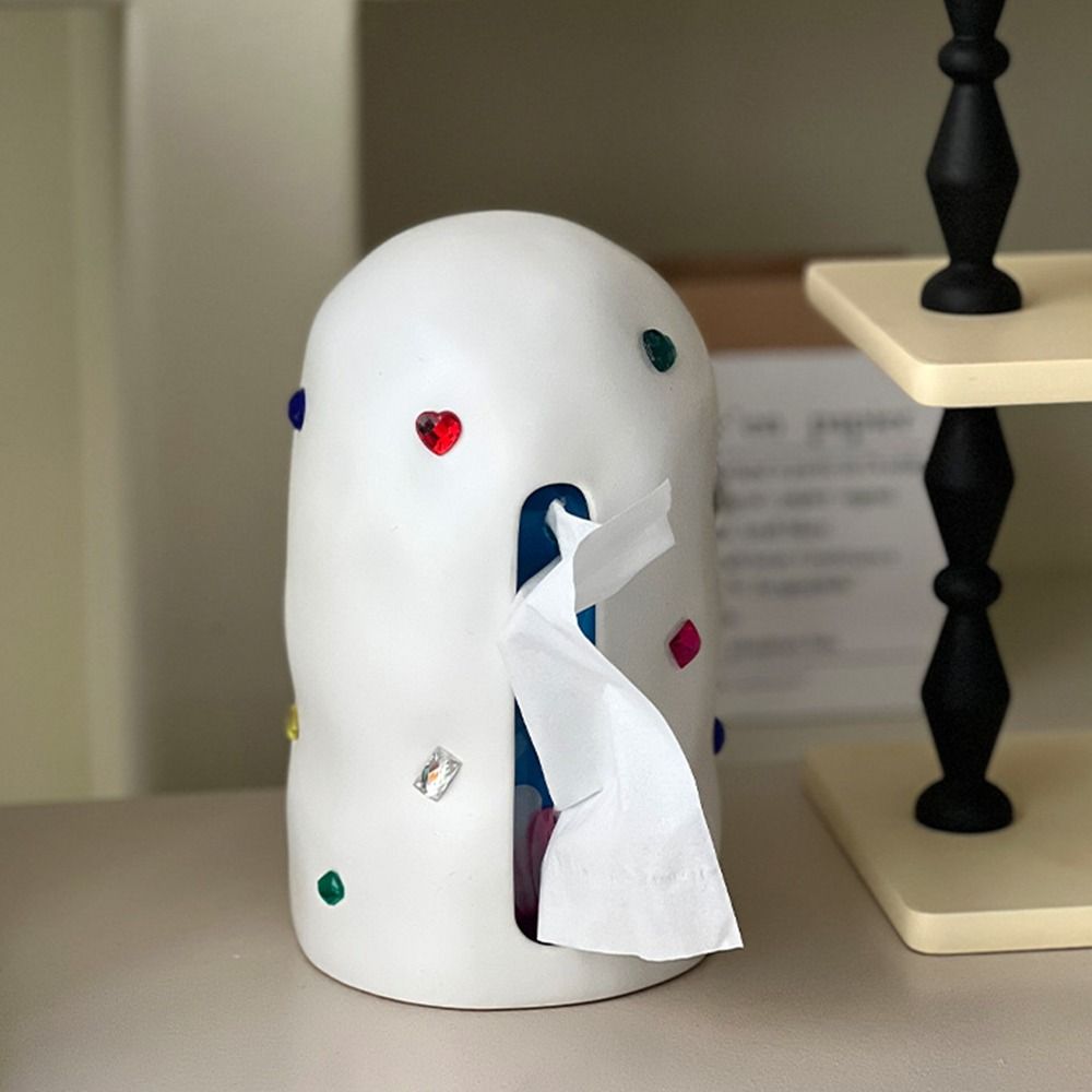 INS-Style Colored Stone Paper Dispenser Creative Gem Napkin Paper Box  Desktop Decoration