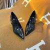 Fashion Spring 2025 Fashion Wedding Shoes Designer Pointed Horseshoe Heeled Women's Shoes Plus Size 43 Gold Silver Black