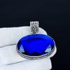 Blue Sapphire Pendant, 925 Sterling Silver Handmade Jewelry, Sapphire Silver Pendant, Party Wear Jewelry For Women's, Pendant New Year Gift