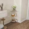 3 Tier Triangular Acrylic Corner Side Table Small Corner Side Table Bathroom Organizer Water Resistant End Table