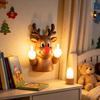 Funny Gifts for Adults Christmas Middle Finger Light, Naughty Santa Claus Reindeer Giving Lamp with LED Decorative Resin Figurine Warm Glow, Wall And