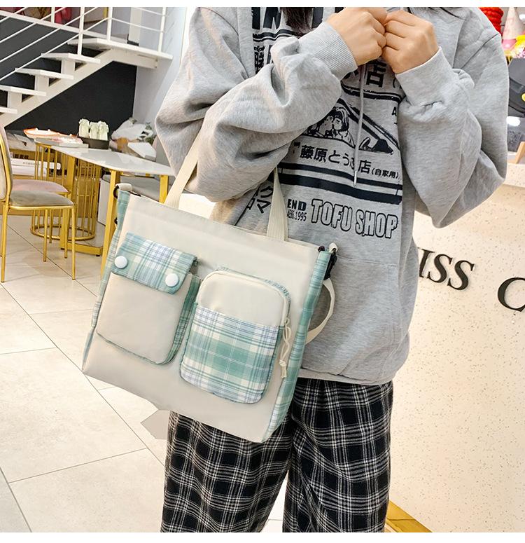 Five-piece Bag Girl Student Plaid Backpack For Junior High School Students