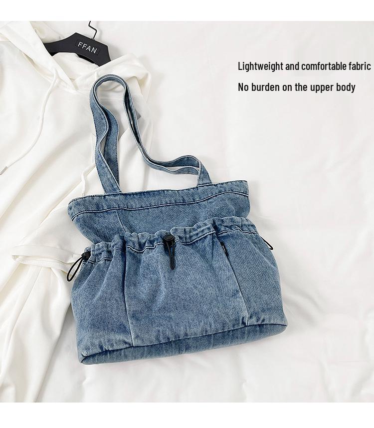 Koreanischer Stil Große Kapazität Denim Schulter-Tragetasche - Neue Mode 2026